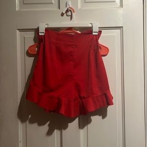red shein skirt/shorts